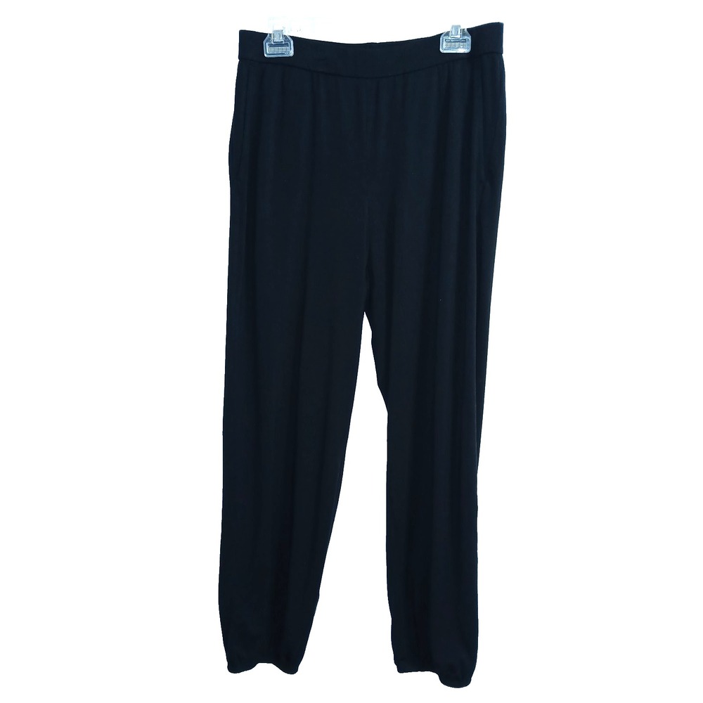 Eileen Fisher Lyocell Women Jogger Pants M Black Minimalist Active Pull On Basic